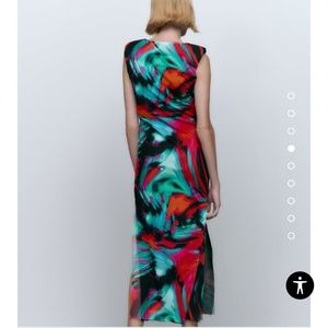 NWT Zara printed tulle dress multicolored